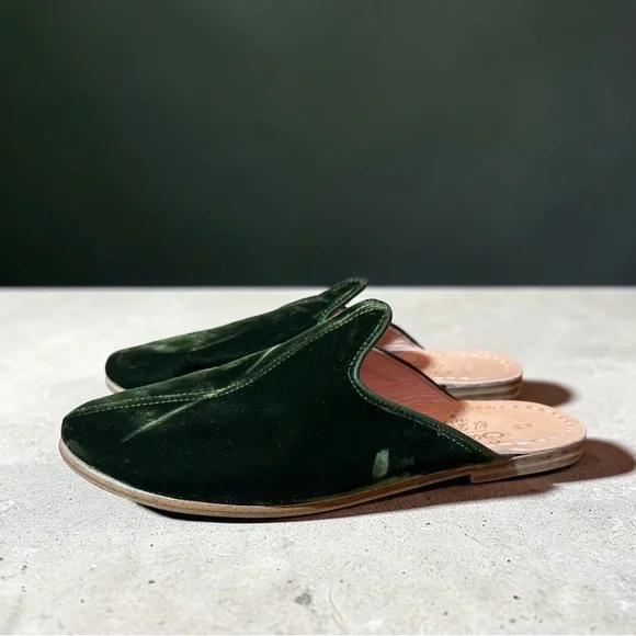 Sabah Palazzo Green Velvet Baba Slippers EU 44 US Men’s 10 US Women’s 11.5 - Picture 12 of 16